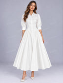 Elegant  Button Front Fit Shirt Maxi Dress