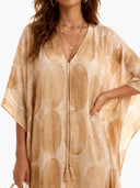 Exquisite Geometric Print Loose Batwing Kaftan Dress