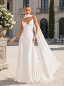 Elegant Satin Scarf Maxi Dress